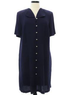 1980's Womens Dark Blue Dress