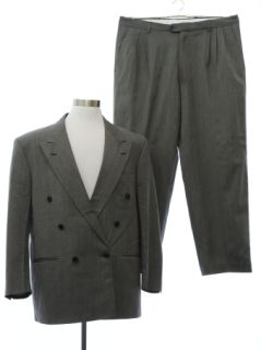 1990's Mens Toscanini Collezione Oro Swing Style Double Breasted Suit