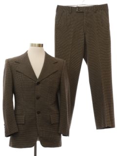 1970's Mens Pierre Cardin Peacock Revolution Inspired Chicago Ultimo Designer Suit