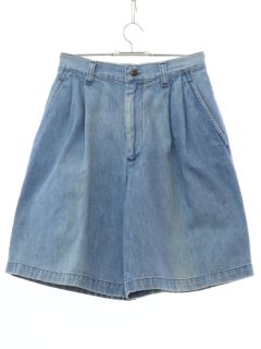 1980's Womens Ralph Lauren Totally 80s High Waisted Pleated Denim Shorts