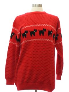 1990's Womens Scottie Dog Sweater