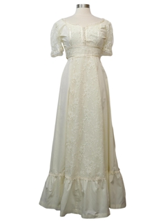 1970's Womens Gunne Sax Style Prairie Style Prom Maxi Dress