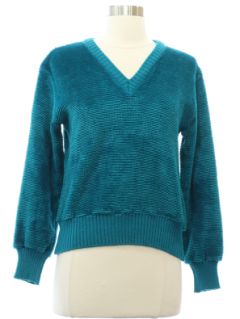 1970's Womens Velour Sweater Shirt