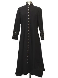 1980's Womens Gothic Cotton Denim Steampunk Coat Dress