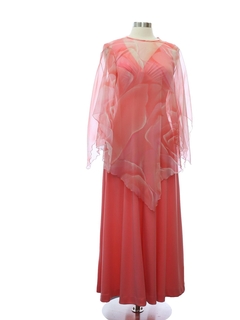 1970's Womens Disco Style Cocktail Maxi Dress