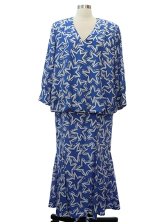 1980's Womens Albert Nipon Designer Totally 80s Dress