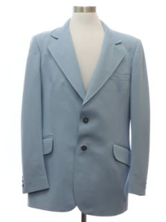 1970's Mens Powder Blue Disco Blazer Sport Coat Jacket