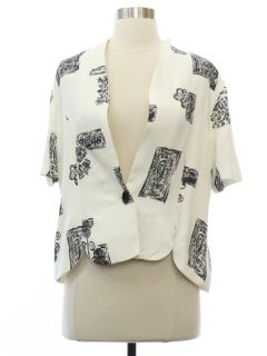 1980's Womens Rayon Blend Shirt Jacket