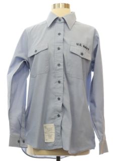 1990's Womens Military US Navy Uniform Shirt
