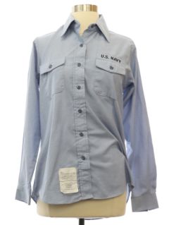 1990's Womens Military US Navy Uniform Shirt