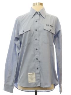1990's Womens Military US Navy Uniform Shirt