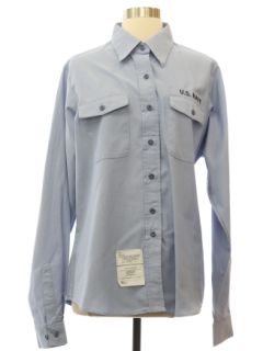 1990's Womens Military US Navy Uniform Shirt