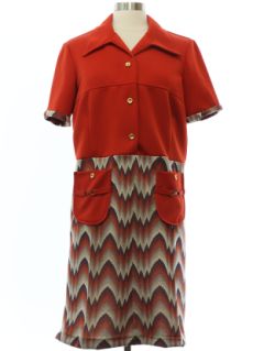 1970's Womens Mod Knit Dress