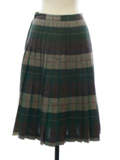 1960's Womens Grunge Pendleton Wool Plaid Pleated Skirt