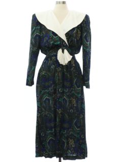 1980's Womens Totally 80s Rayon Blend Dress