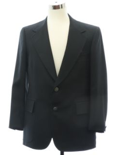 1970's Mens Jack Nicklaus Black Disco Blazer Style Sport Coat Jacket