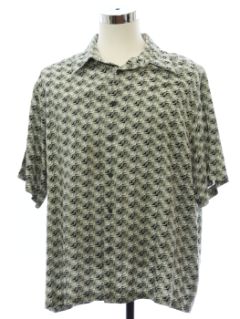 1990's Mens Graphic Print Rayon Sport Shirt