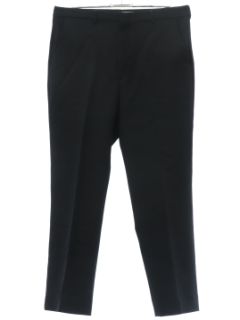 1980's Mens Black Flat Front Slacks Pants