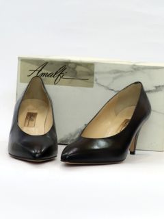 1980's Womens Accessories - Designer Amalfi Monica Leather Pumps Shoes