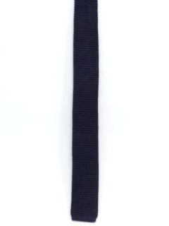 1980's Mens Dark Blue Flat Bottom Knit Necktie