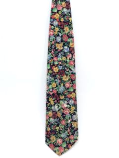 1980's Mens Wide Floral Necktie