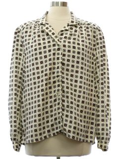1980's Womens Totally 80s Print Secretary Shirt
