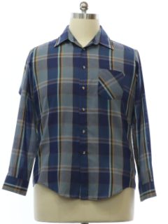 1980's Mens Plaid Townsley Shirt