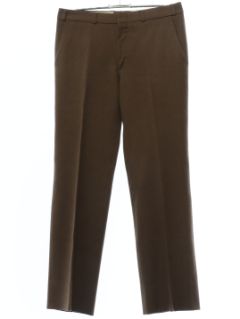 1980's Mens Wool Blend Flat Front Slacks Pants