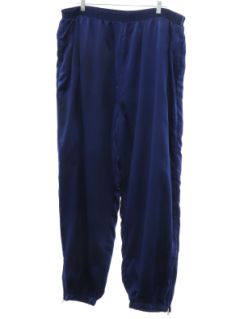 1980's Womens Dark Blue Totally 80s Baggy Nylon Track Pants