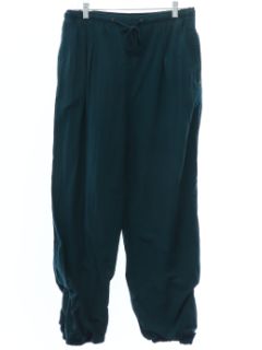 1990's Womens Dark Teal Baggy Nylon Track Pants