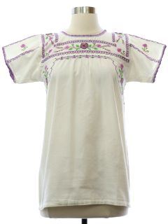 1970's Womens Huipil Style Shirt