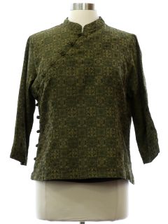 1970's Womens Cheongsam Style Shirt