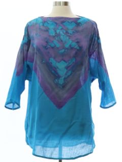 1980's Womens Carole Dolighan Tie Dye Hippie T-shirt