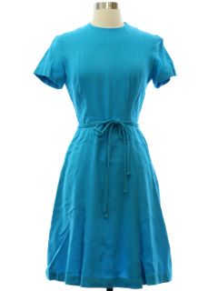 1960's Womens Alison Ayres Mod Linen Blend Dress