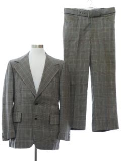 1970's Mens Superfly Plaid Disco Suit