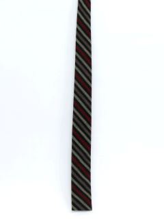 1960's Mens Flat Bottom Diagonal Slimjim Super Skinny Rockabilly Necktie