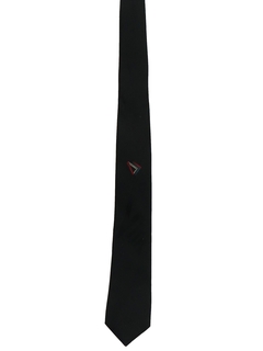 1980's Mens Black Totally 80s Skinny Necktie