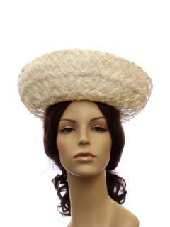 1960's Womens Accessories - Leslie James Raffia Sun Hat