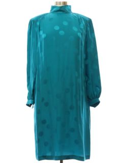 1980's Womens Totally 80s Silk Dress