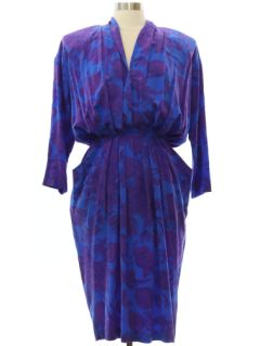 1980's Womens Totally 80s Silk Dress