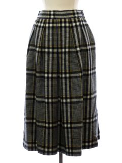 1980's Womens Wool Plaid Skirt Skirt