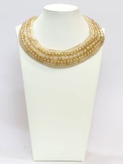 1940's Womens Accessories - Faux Pearl Bead Collar