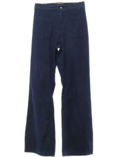 1970's Unisex Seafarer Navy Denim Bellbottoms Jeans Pants