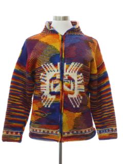 1980's Unisex Ecuadorian Rainbow Wool Sweater