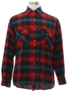 1980's Mens Plaid Flannel Shirt