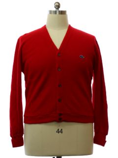 1970's Mens Izod Lacoste Cardigan Golf Sweater