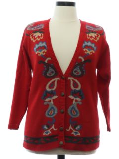 1980's Womens Totally 80s Cardigan Sweater