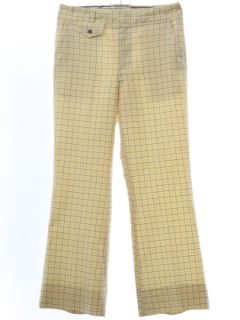 1980's Mens Flared Plaid Golf Style Disco Pants