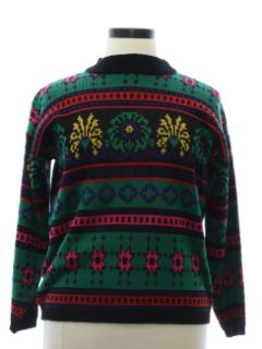 1980's Womens Totally 80s Cosby Style Sweater