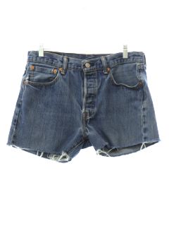 1990's Unisex Levis 501 Straight Leg Denim Cut Off Shorts